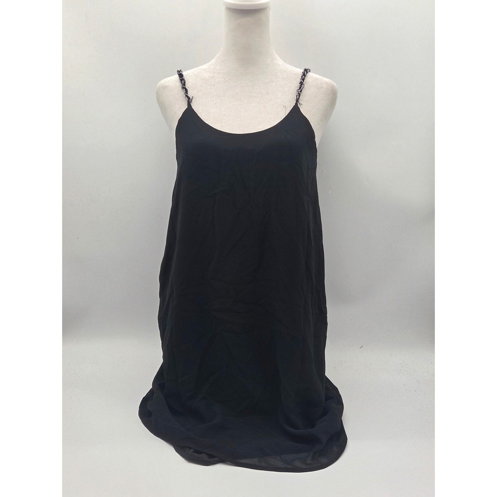 Paper Crane Women's Small Black Open Back Chain Strap Dress NWT 101-698
